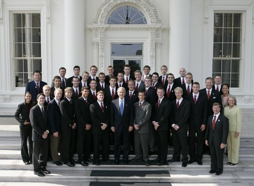 Auburn men with President Bush