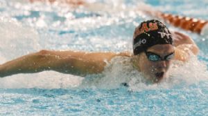 Karlee Bispo competes in the women's 200 meter individual medley final during the Austin Grand Prix at the Texas Swimming Center.