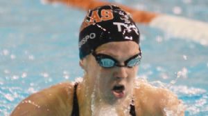 Karlee Bispo competes in the women's 200 meter individual medley final during the Austin Grand Prix at the Texas Swimming Center