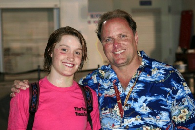 Elizabeth Pelton with coach Jeff Allen