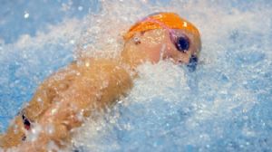 Lindsey Gendron (USA) swims in the womens 50m freestyle prelims during the Charlotte UltraSwim Grand Prix at the Mecklenburg County Aquatic Center.