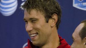 Matthew Grevers reacts after winning the Men's 50 yard freestyle during the U.S. Winter National Championships at the Texas Swimming Center.