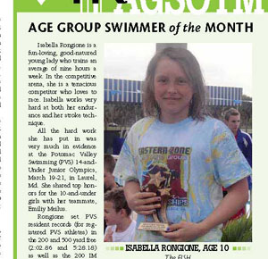 June10, TYR Age Group Swimmer of the Month Isabella Rongione