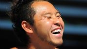 Kosuke Kitajima (JPN) smiles during the Santa Clara international grand prix at the George F. Haines International Swim Center.