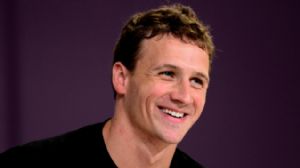 USA swimmer Ryan Lochte during a press conference following the men's 200m backstroke final during the London 2012 Olympic Games at Main Press Center.