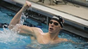 Matt McLean smokes time trial before Virginia, North Carolina dual meet.
