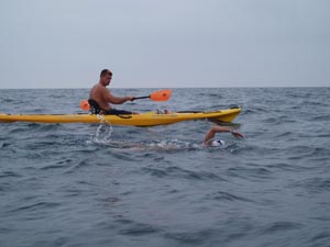 Sonya Pyle crosses Lake Erie