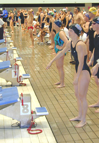Swimmers prepare for relay