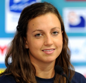 Shanghai, CHINA; Rebecca Soni during a press conference for the 14th FINA World Championships.