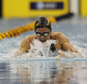 Rebecca Soni swims in the final of the Women's 100 M Breaststroke during the 2011 USA Swimming National Championships at the Georgia Tech Aquatic Center