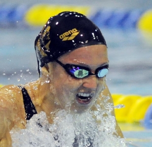 Rebecca Soni (USA) swims in the womens 200m breaststroke prelims during the Charlotte UltraSwim Grand Prix at the Mecklenburg County Aquatic Center.