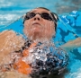 Gemma Spofforth (USA) swims during preliminaries of the womens 200 meter backstroke in the Minneapolis grand prix at the University of Minnesota Aquatic Center.