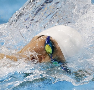 Sun Yang (CHN) during the men's 200m freestyle semifinal during the London 2012 Olympic Games at Aquatics Centre.