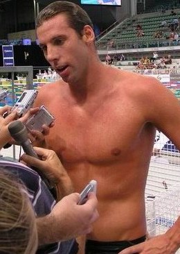 hackett media scrum after 800 free win Aust Champs 2005