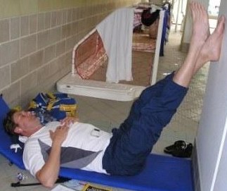 Paul Smith Colorado Masters rests between swims in Hobart Australian at Masters LC Nationals