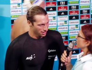 Ian Thorpe after winning the 400 free in Barcelona