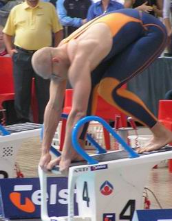 Michael Klim blocks AIS GP Canberra 100m final