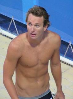 Peirsol after DQ 200 back looks up at parents