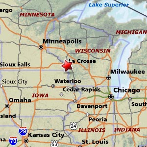 MOTW, UW-Stevens Point at UW-La Cross Map