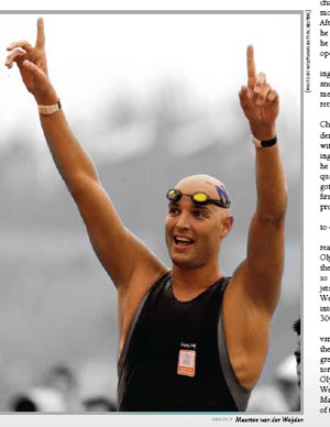 Maarten van der Weijden named 2008 Male Open Water Swimmer of the Year.