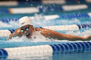 Elaine Breeden places first in the prelims of the 200 Butterfly at the 2009 USA Swimming Nationals/World team Trials.