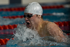 Brendan Hansen wins 100 Breaststroke at 2008 Toyota Grand Prix at Ohio State University.