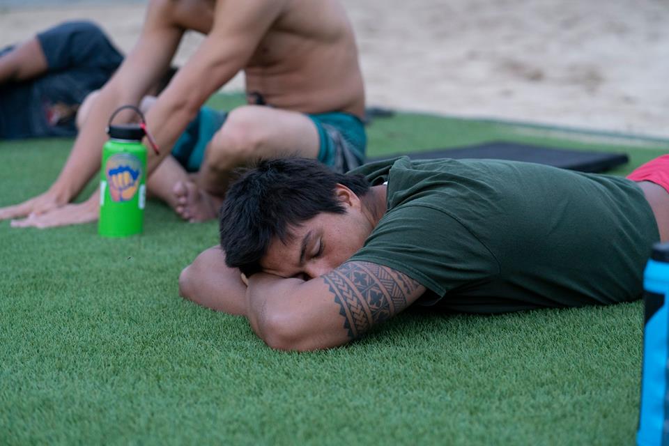 Swimmer Sleeping at Dryland