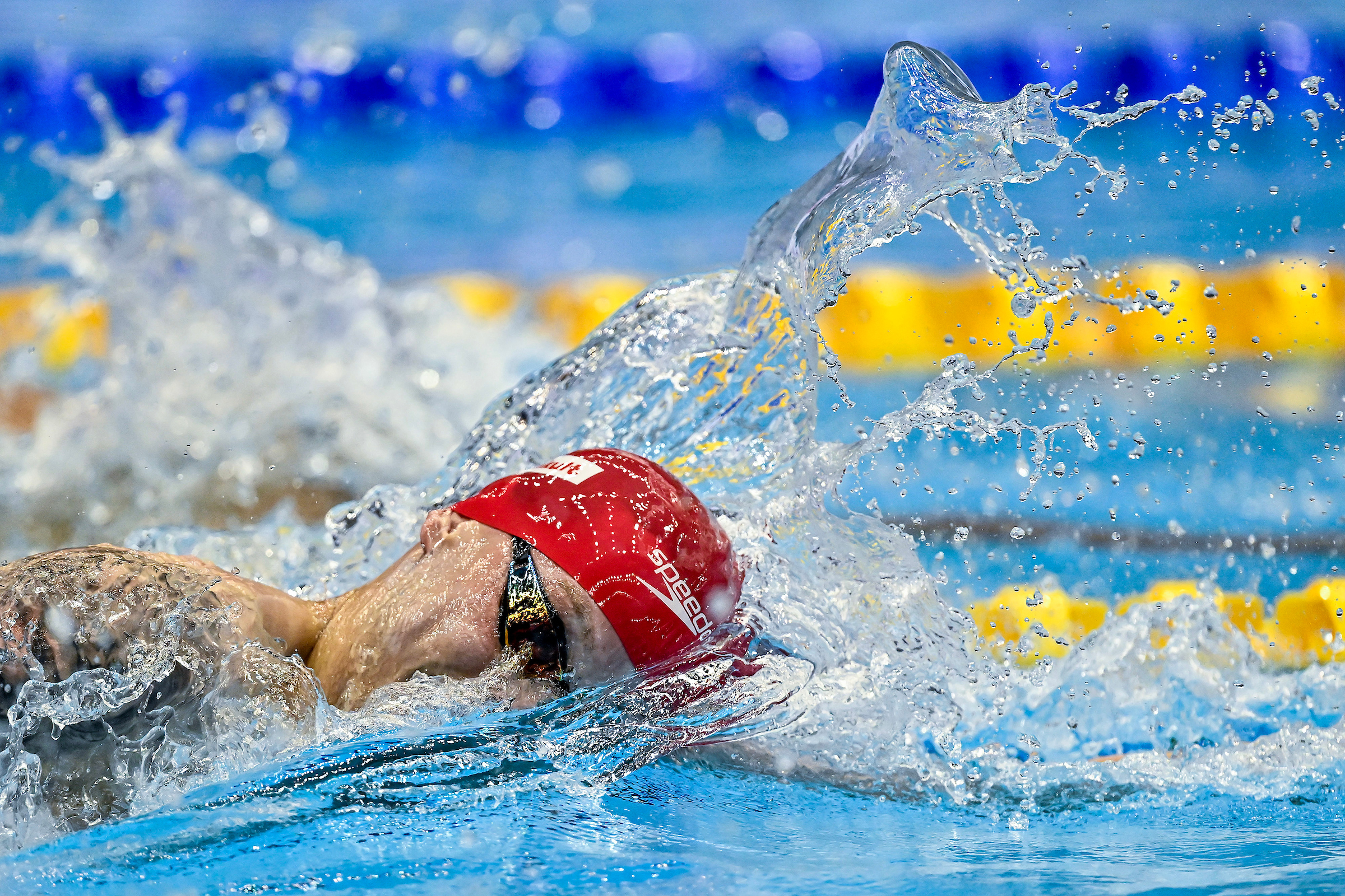 Matthew Richards, da Grã-Bretanha, compete na bateria dos 200m livres masculinos durante o 20º Campeonato Mundial de Esportes Aquáticos no Marine Messe Hall A em Fukuoka (Japão), em 24 de julho de 2023.