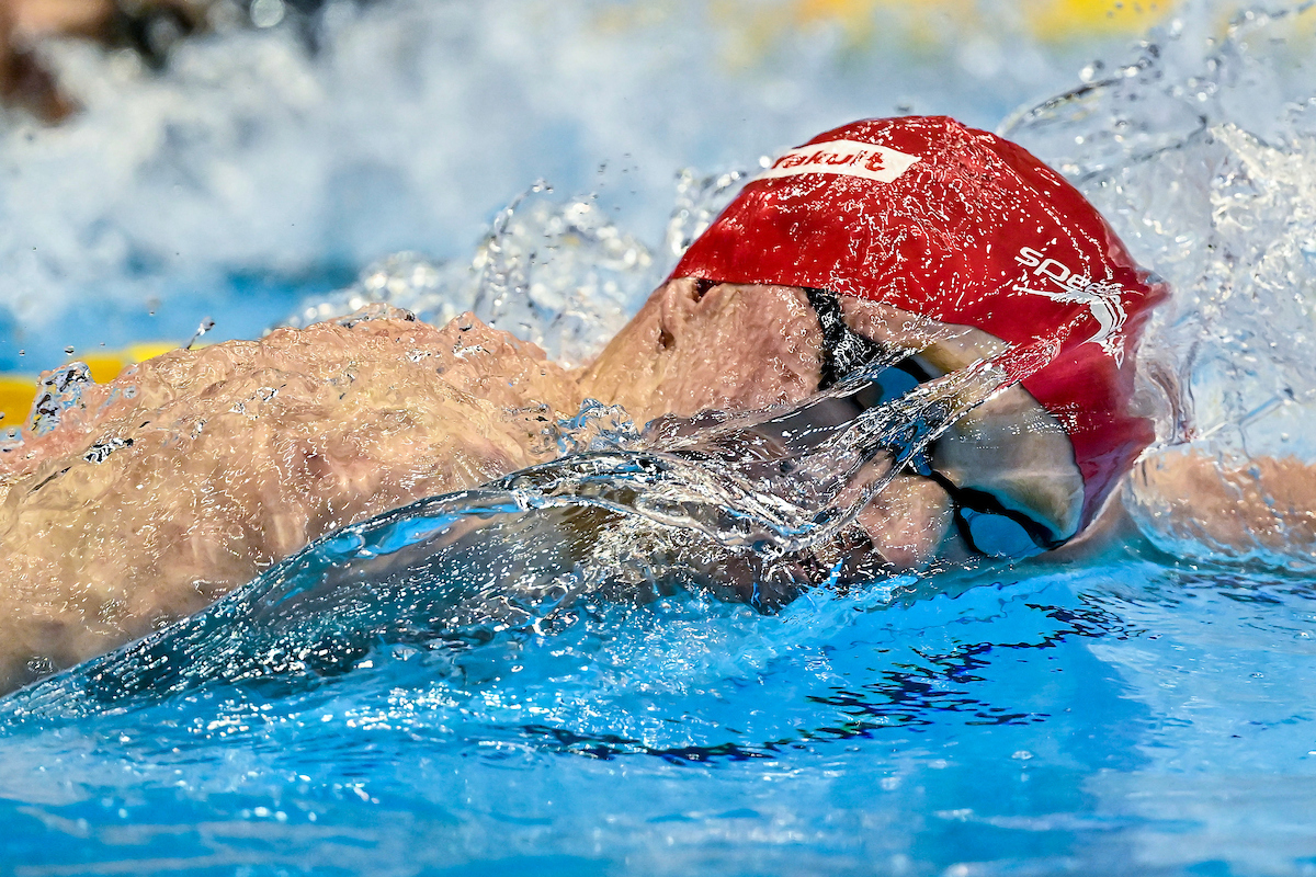 Tom Dean della Gran Bretagna gareggia nelle batterie dei 200 metri stile libero maschile durante i 20 Campionati mondiali di nuoto alla Marine Messe Hall A di Fukuoka (Giappone), il 24 luglio 2023.