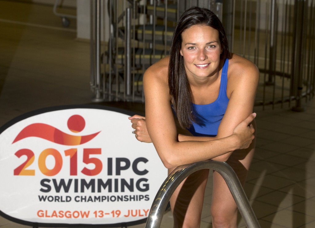 12/02/15.. COMMONWEALTH POOL - EDINBURGH. Swimming stars Keri-anne Payne rally Scottish support with 150 days to go to the 2015 IPC Swimming World Championships in Glasgow