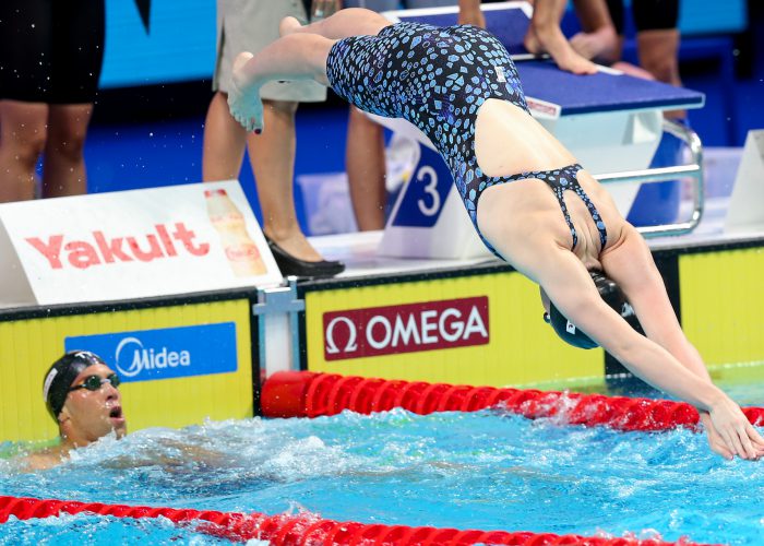 26.07.2017, Budapeszt, FINA World Swimming Championships, mistrzostwa swiata, Matt Grevers (USA), Lilly King (USA), fot. Tomasz Jastrzebowski / Foto Olimpik *** Please Use Credit from Credit Field ***