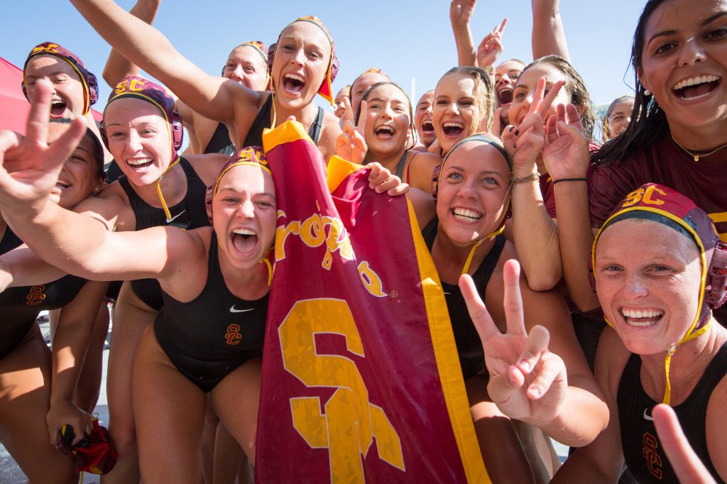 May 12, 2018; Uytengsu Aquatics Center, Los Angeles, California, USA; Women's Water Polo: NCAA Championship Game: USC Trojans vs Stanford Cardinals; Photo credit: Catharyn Hayne- KLC fotos
