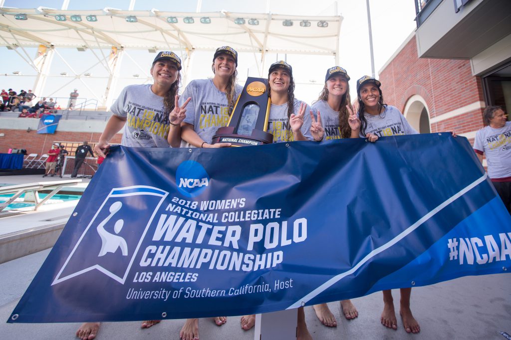 May 12, 2018; Uytengsu Aquatics Center, Los Angeles, California, USA; Women's Water Polo: NCAA Championship Game: USC Trojans vs Stanford Cardinals; Photo credit: Catharyn Hayne- KLC fotos