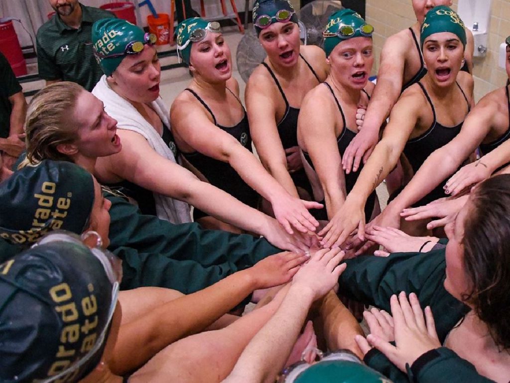 csu colorado state team cheer teammates