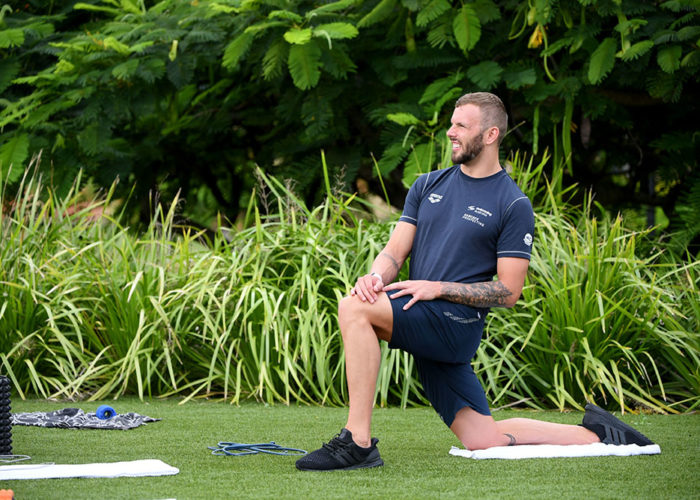Kyle Chalmers stretch GC CAMP FEB 21