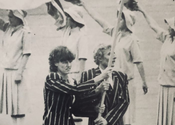 MOS Opening Denise Boyd and Max Metzker Flag Carry (note Olympic flag) 3