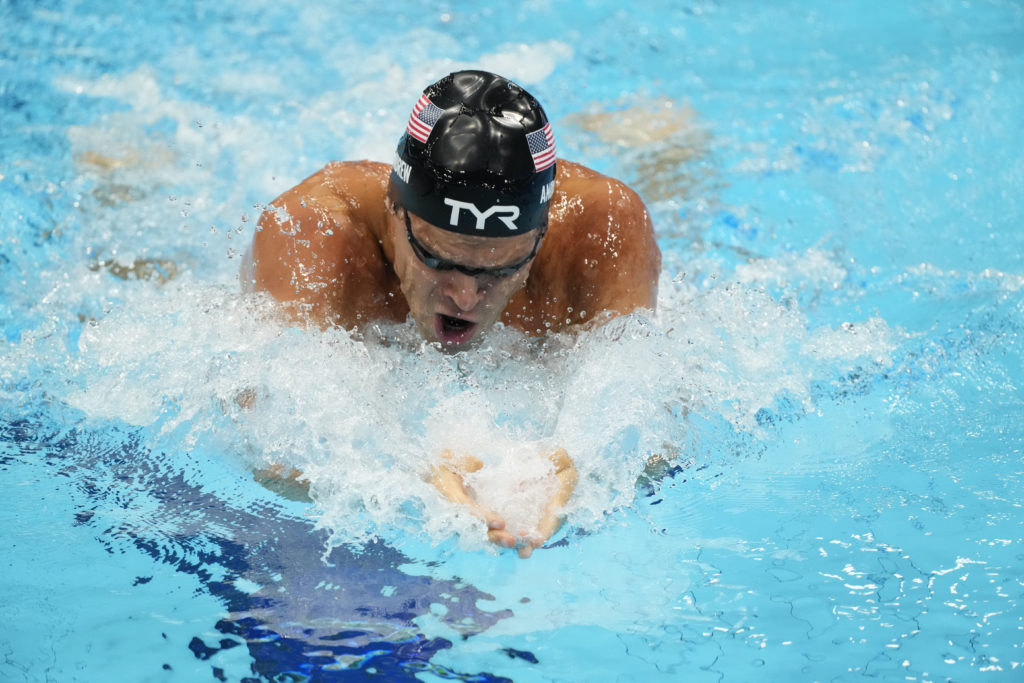 Jul 30, 2021; Tokyo, Japan; Michael Andrew (USA) in the men's 200m individual medley final during the Tokyo 2020 Olympic Summer Games at Tokyo Aquatics Centre. Mandatory Credit: Rob Schumacher-USA TODAY Sports