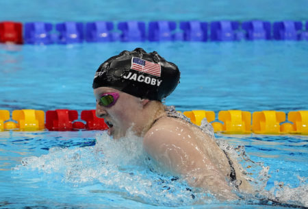 lydia jacoby, olympics, Aug 1, 2021; Tokyo, Japan; Lydia Jacoby (USA) in the women's 4x100m medley final during the Tokyo 2020 Olympic Summer Games at Tokyo Aquatics Centre. Mandatory Credit: Rob Schumacher-USA TODAY Sports