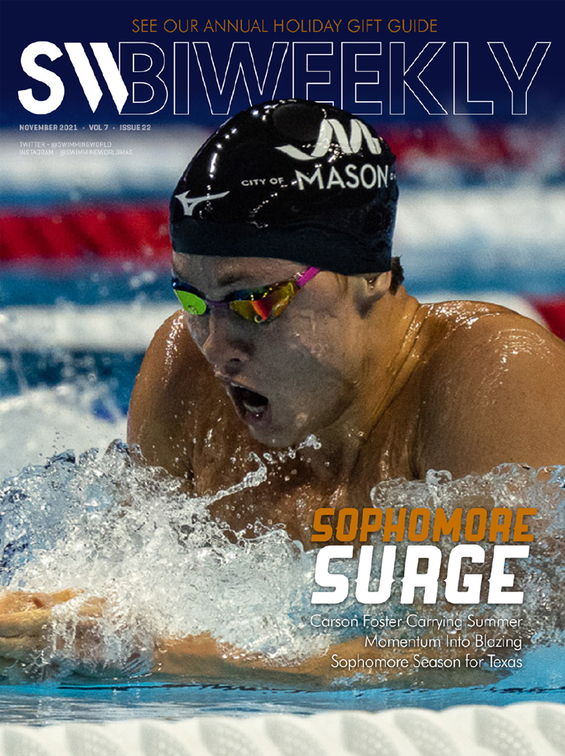 SW Biweekly 11-21-21 - Sophomore Surge - Carson Foster Carrying Summer Momentum Into Blazing Sophomore Season for Texas - COVER
