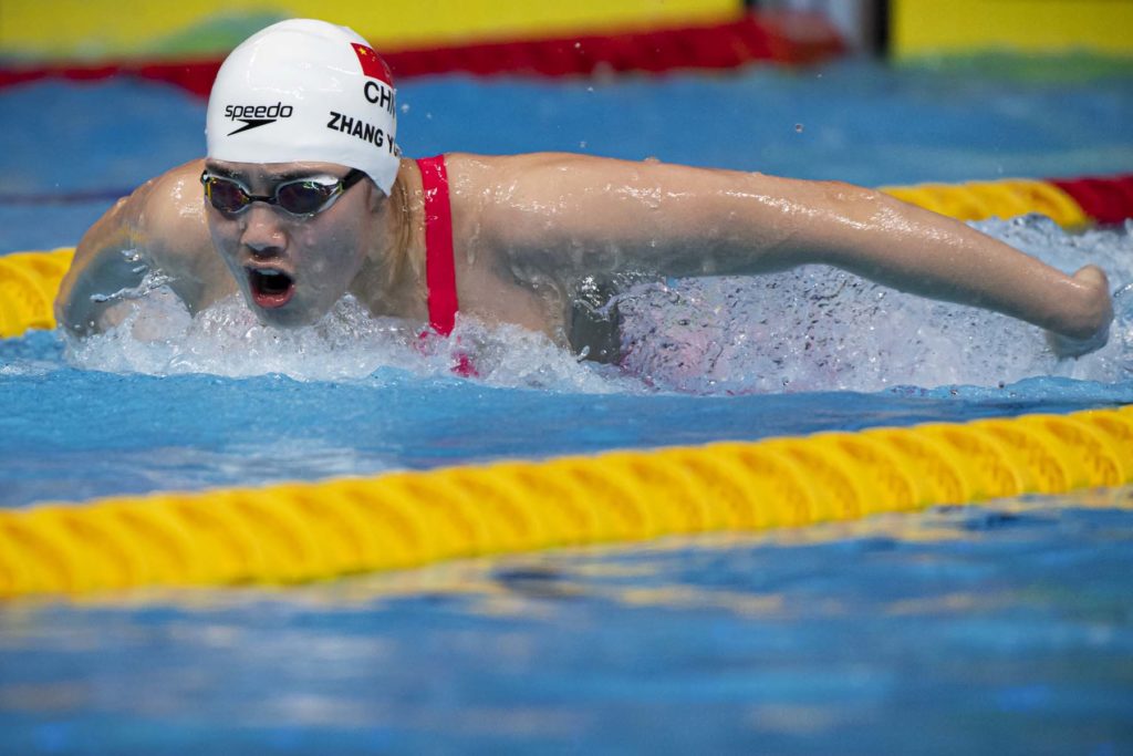 chinese-ZHANG Yufei CHN Women's 200m butterfly heats Swimming Men's 4x100m freestyle final Abu Dhabi - United Arab Emirates 17/12/21 Etihad Arena FINA World Swimming Championships (25m) Photo Giorgio Perottino / Deepbluemedia / Insidefoto