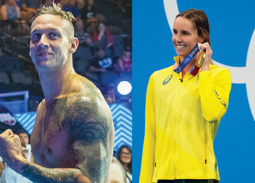 Swimming World January 2022 -Top 5 Stories of 2021 - Caeleb Dressel and Emma McKeon