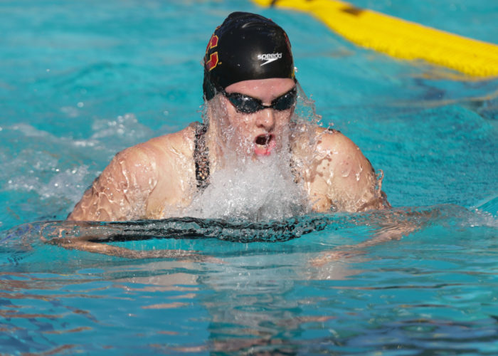 University of Southern California host a Swim and Dive Meet at Uytengsu Aquatics Center on Saturday, Oct. 16, 2021, Los Angeles CA. (Photo by Yannick Peterhans)