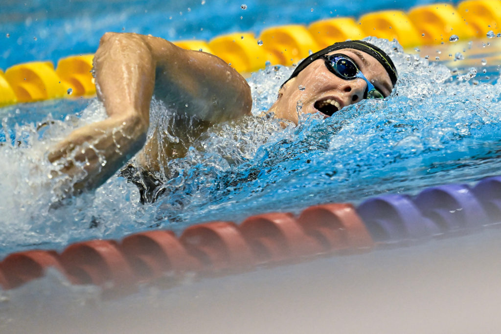 Marrit Steenbergen of the Netherlands competes in the Women's Freestyle 200m Heats during the 20th World Aquatics Championships at the Marine Messe Hall A in Fukuoka (Japan), July 25th, 2023.